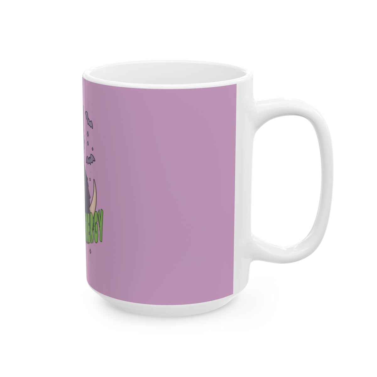 Black Cat Energy Mug (Purple)— Cute Gothic Cat Coffee Cup (11oz, 15oz)