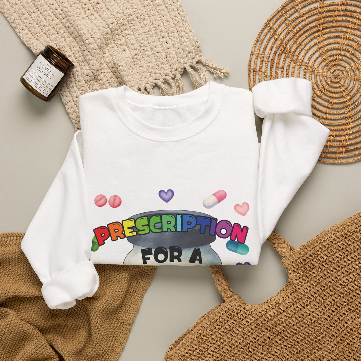 Prescription for a Bad Day Sweatshirt | Funny Crewneck for Pharmacists, Pharmacy Students & Healthcare Workers