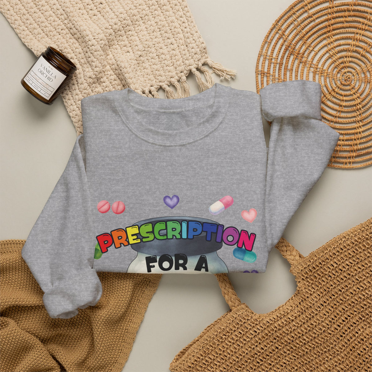 Prescription for a Bad Day Sweatshirt | Funny Crewneck for Pharmacists, Pharmacy Students & Healthcare Workers