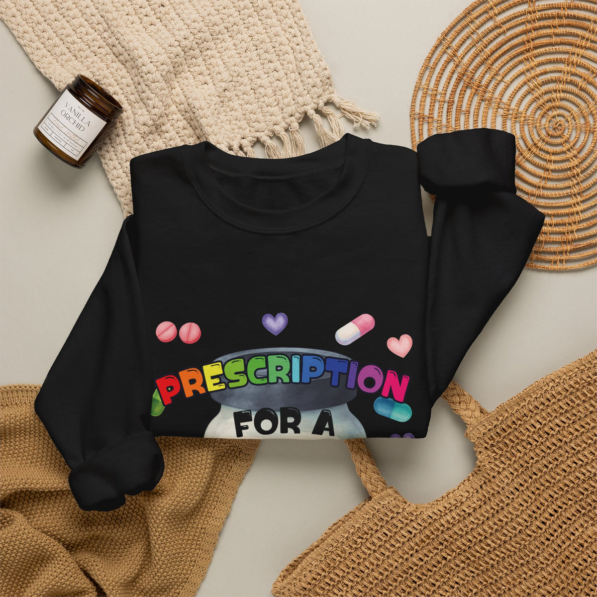 Prescription for a Bad Day Sweatshirt | Funny Crewneck for Pharmacists, Pharmacy Students & Healthcare Workers
