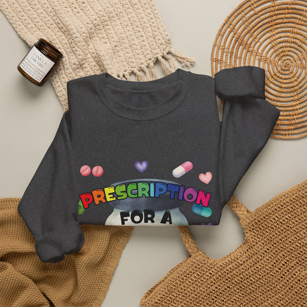 Prescription for a Bad Day Sweatshirt | Funny Crewneck for Pharmacists, Pharmacy Students & Healthcare Workers