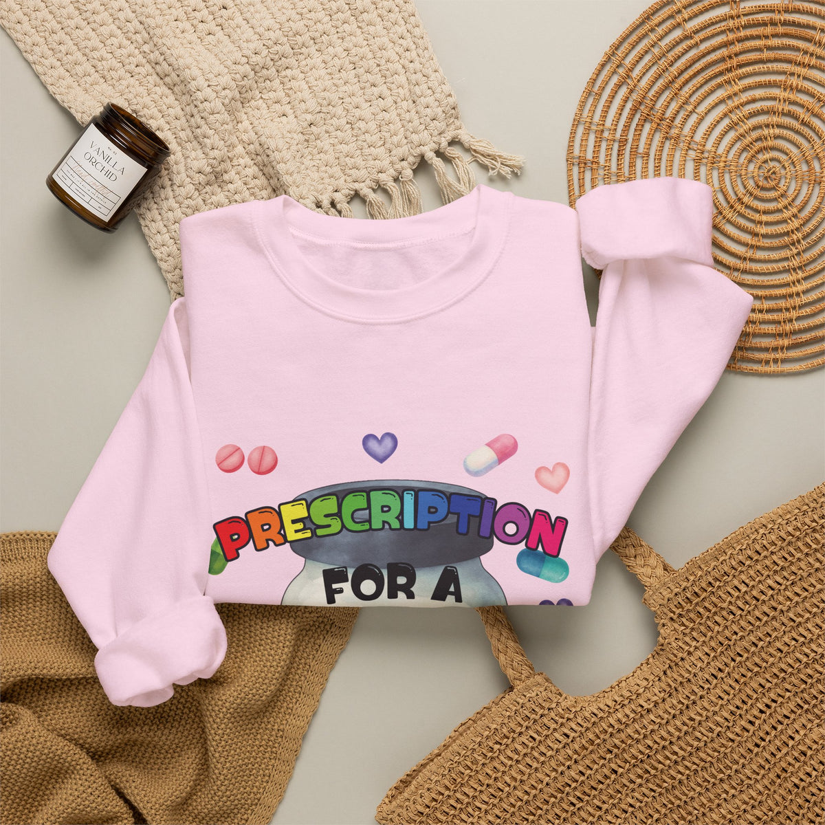 Prescription for a Bad Day Sweatshirt | Funny Crewneck for Pharmacists, Pharmacy Students & Healthcare Workers