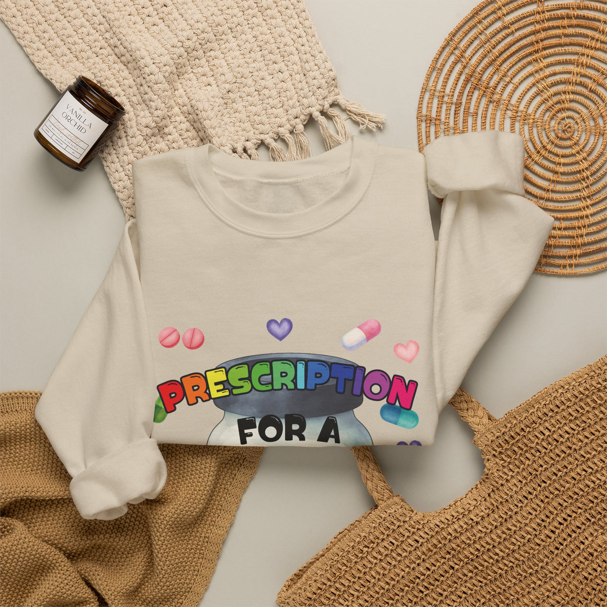 Prescription for a Bad Day Sweatshirt | Funny Crewneck for Pharmacists, Pharmacy Students & Healthcare Workers